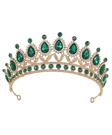 Kamirola Tiaras Princess Crown for Women and Girls Crystal Headbands for Bridal  Princess for Wedding and Party(TR21) Green