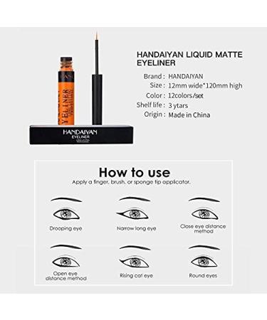 Liquid Eyeliner Set - 12 Matte Colors Highly Pigmented & Smudge-Free | International Shipping - Buy Online on GoSupps.com