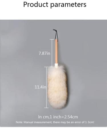 FCSHFC Lambswool Dusters for Cleaning with Solid Wooden Handle Anti-Static Reusable Feather Duster Dust Cleaner for Fan Blinds Furniture Cars(40cm) 40cm White - Buy Online on GoSupps.com
