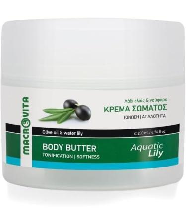 MACROVITA MOISTURIZING BODY CREAM BUTTER "AQUATIC LILY" OLIVE OIL & NYMPHEA (WATER LILY) 200 ML. - Buy Online on GoSupps.com