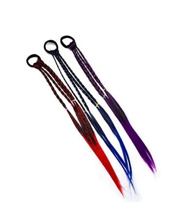 16-Piece Women's Hair Accessories Set - Stretch Elastics Colorful Hair Ties & Ropes Wig Decor - Red Blue Purple Rose Red - Buy Online on GoSupps.com