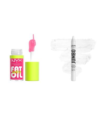 NYX PROFESSIONAL MAKEUP Fat Oil Lip drip 12HR Hydration Non-sticky Vegan Formula - 02 MISSED CALL (Pink) & Jumbo Eye Pencil Eyeshadow & Eyeliner Pencil - Milk (Packaging May Vary)
