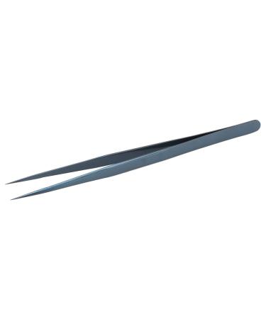 Accuracy Tweezer Portable Stable Tweezers for Cellphone PC Soldering Straight Pointed Tip Repair Aluminum Alloy (Blue)
