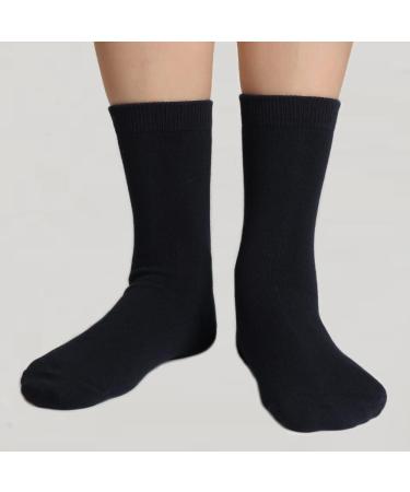 COTTON DAY Unisex Kids Crew Socks 6 Pack Seamless Toe Black White Navy, Size 6-8 Years - Buy Online on GoSupps.com