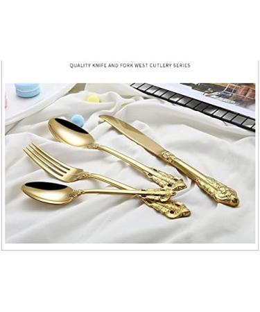 Flatware Sets 24pcs Dinnerware Set Gold Cutlery Fork Stainless Steel Spoon Royal Cutlery Forks Knives Spoons Kitchen Spoon Tableware (Color : Silver 6 Set) - Buy Online on GoSupps.com