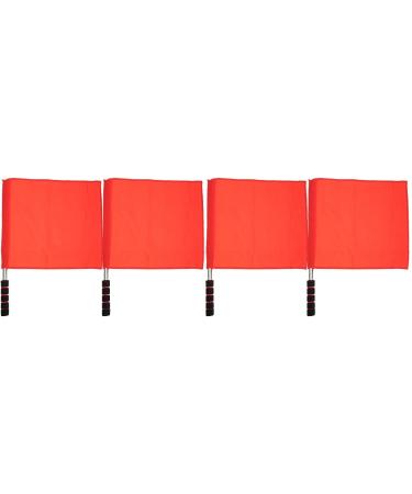 Yardwe Referee Flag 4PCS Sports Referee Flags with Metal Pole Red Training Flag with Sponge Handle Hand Flags for Soccer Volleyball Football Linesman Flags