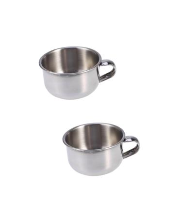Angoily 2 pc soap bowl shaving shell stainless steel brush brushed shaving soap refill shell for razor razor shaver rust -free steel shaving shaving foam man like shown