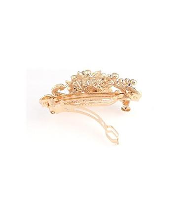 NYKKOLA Women's Multilayered Peacock Rhinestone French Barrette Hair Clip in Red - Buy Online on GoSupps.com