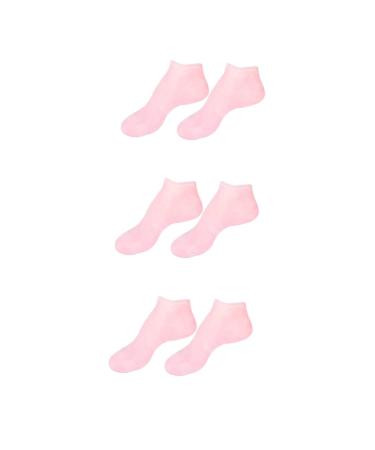 Beavorty 3 Pairs Sock Gel Booties Humidor Gel Skin Soles Foot Moisturizer for Dry Feet Gel Spa Stocking Dry-Proof High Heels Skin Protect Soles Women's Box Sebs Pink Moisturizing