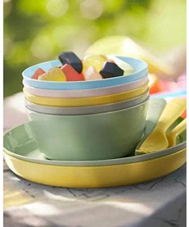 Kalas IKEA Children's Set - 6 Multi-Coloured Bowls Cups Plates & Cutlery | Pastel Tableware for Kids - Buy Online on GoSupps.com