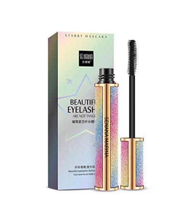 XunChung Starry Sky Mascara 4D Waterproof Fiber Silk Eyelash Thick Curling Natural Lengthening Eye Lash 4D Black Eyes Makeup Color 1pc
