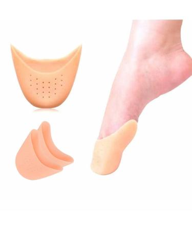 2cps(1pair) Soft Silicone Gel Pointe Ballet Dance Shoe Toe Pads Toe Protector with Breathable Hole One Size Instant Cooling and Soothing Relief Gel Blister Pads