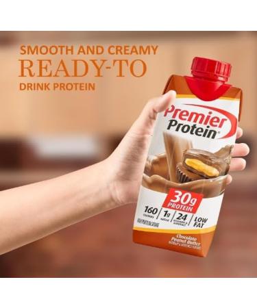 Premium Chocolate Peanut Butter Protein Shake - 30g Protein Ready to Drink 6 Pack Bundle - International Shipping - Buy Online on GoSupps.com