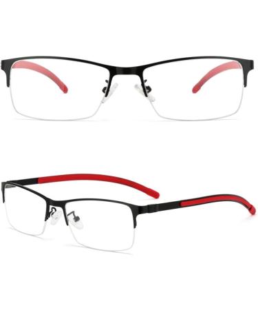 Buy Zukky Semi-Frame Photo Linen Reading Glasses - Black & Red Metal Frame - 3.75x Readers for Comfortable Vision - International Shipping Available - Buy Online on GoSupps.com