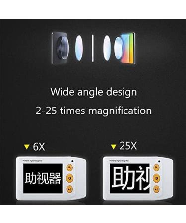 Magnifying Glass Digital Magnifier Electronic Reading Aid 3.5 inch LCD Screen for Low Vision 2-25 Times Zoom with Foldable Handle - Buy Online on GoSupps.com