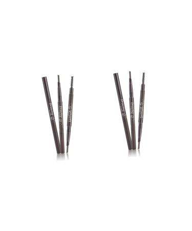 POPETPOP 2pcs 2 1 Eyebrow Pencil Black Rotate Eyebrow Pencil Eyebrow Pencil Brush Makeup Triangle Filler 3d