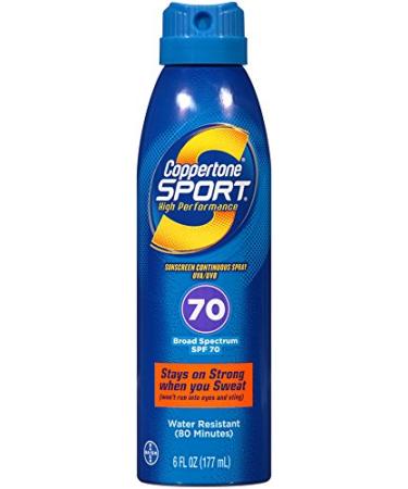 Coppertone Sport Continuous Spray SPF 70 6-Ounce Bottle (Pack of 3) 6 Fl Oz (Pack of 3) SPF 70 - Buy Online on GoSupps.com