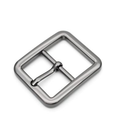 CRAFTMEMORE 4pcs Single Prong Belt Buckle Square Center Bar Buckles Leather Craft Accessories (1in - J455), (3/4in - 3110) J455 Gunmetal