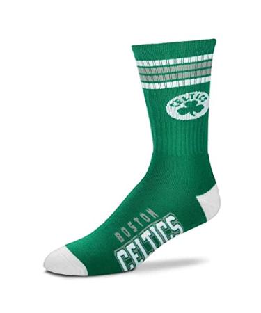 Officially Licensed Boston Basketball Team Crew Stripe Socks Large