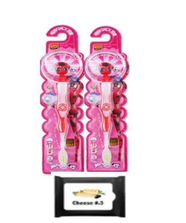 Miraculous Ladybug Kids Children Toothbrush 2set-Color RED+Tissue