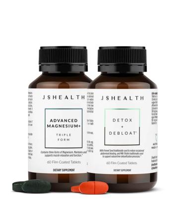 JSHealth Vitamins Bloating Bundle - Includes Detox + Debloat Liver Health Formula & Metabolism+ Natural Energy Support
