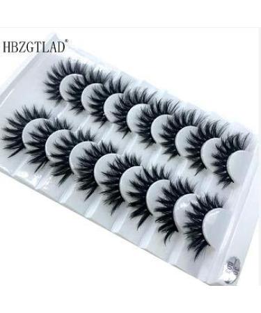 HBZGTLAD 3D Mink Eyelashes â€“ 8 Pairs Long Natural False Lashes for Stunning Makeup (B03) - Buy Online on GoSupps.com