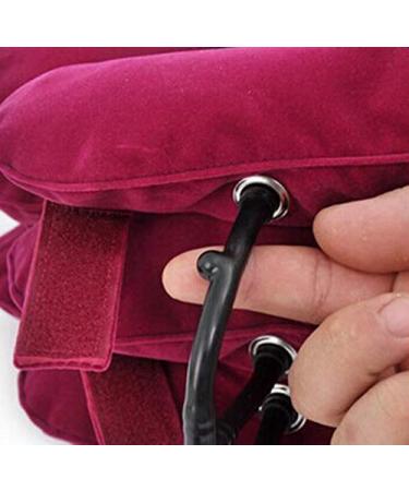 Tkmars Inflatable Neck Support Pillow - Adjustable Cervical Spine Relief for Pain Travel & Office - Unisex Red - Buy Online on GoSupps.com