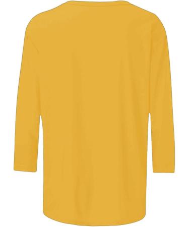 biJerou Women s 3/4 Sleeve Sunflower Print Top - Casual Summer T-Shirt in Yellow XL - Perfect for Every Occasion - Buy Online on GoSupps.com