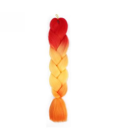 Colorful braided hair 24" Colorful Jumbo Braiding for Girls Children Rainbow Braided Hair Afro Braids Crochet Twists Hair for Party Hair Accessories (Color : C)