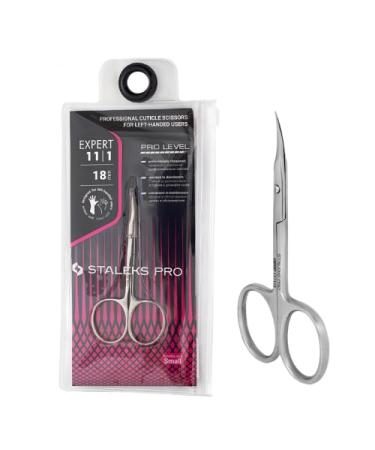 STALEKS PRO by Natury Nails Professional Left Handed Cuticle Scissors Ergonomic Rings Stainless Steel Expert 11/1