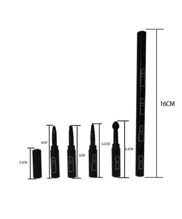 4 in 1 Premium Detachable Makeup Brush Set - Portable Eyebrow Eyeshadow Lip Brush Kit - Travel-Friendly Black Retractable Brushes - Buy Online on GoSupps.com