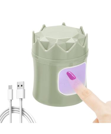 Mini High-Efficiency UV Nail Lamp - Quick Drying Dual Light Source Type-C Powered - Perfect for On-The-Go Nail Art(Green)