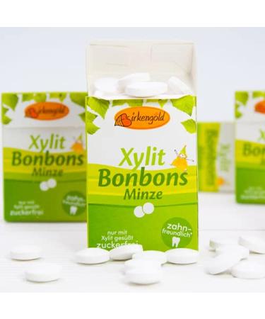 Birch Gold Xylitol Mint Bonbons - Sugar-Free Vegan Dental Care 12x30g | 100% European Xylitol | Natural Ingredients - Buy Online on GoSupps.com