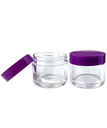 Beauticom 12 Piece Clear Acrylic Round Jars with Flat Top Lids - Perfect for Creams Lotions Makeup and Samples (Purple - Buy Online on GoSupps.com