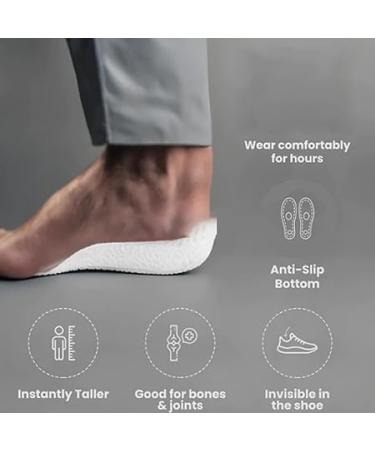 Buy 2 Pairs of Orthopedic High Pads 1.0 - Arch Support Height Increase Insoles for Men | Invisible Shock Absorption Heel Inserts (3.5cm) - Available in White/Black - Buy Online on GoSupps.com