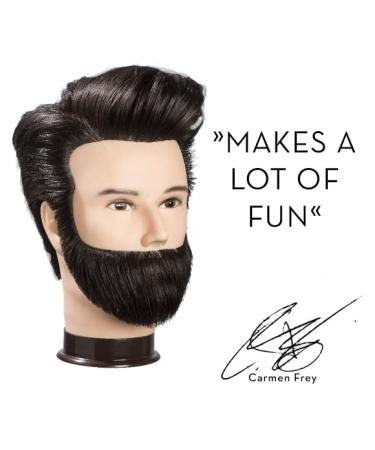 L'IMAGE MAX Styling Head - Medium Brown Human Hair & Beard for Professional Styling | International Shipping - Buy Online on GoSupps.com