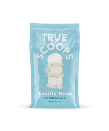 True Scoops - Vanilla Bean Ice Cream Mix - No Ice Cream Maker Needed - Made with Real Ground Vanilla Beans - No Artifical Flavors or Colors, Kosher, Peanut Free, & Gluten Free. Makes 1 Quart.