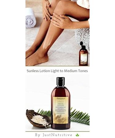 Sunless Tanning Lotion for Light to Medium Tones - Indoor Self-Tanner for Sun-Kissed Glow - Just Nutritive 8 Oz - Buy Online on GoSupps.com
