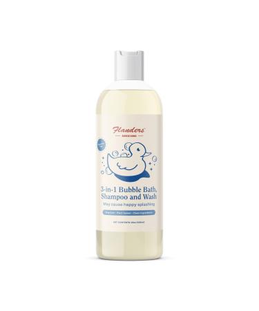 Flanders Bubble Bath  Shampoo and Wash | 3-in-1 | Pharmacist Developed | Plant Based  Fragrance Free  Clean Ingredients | Calming  Fun Bubble Bath and Wash for The Most Sensitive Skin| All Ages|15oz 1 pack 15 Ounce