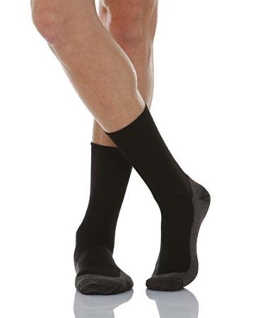 RELAXSAN 550P X-Static Silver fiber diabetic socks with soft massaging terry sole 100% Made in Italy 6 Black