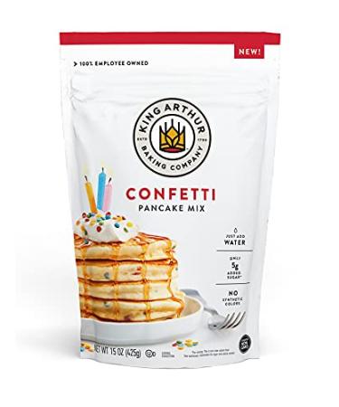 King Arthur Confetti Pancake Mix, Kosher Certified, Non GMO, No Preservatives, 15 Ounce (Pack of 6) Confetti Pancake Mix Just Add Water 15 Ounce (Pack of 6)