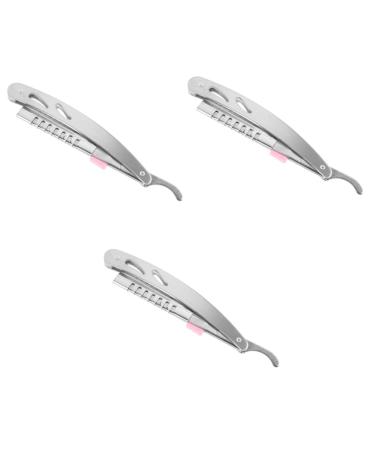 Minkissy 3st razor made of steel hairdresser straight razor with interchangeable blade safety razor Razor made of stainless steel Spatel Set pocket man
