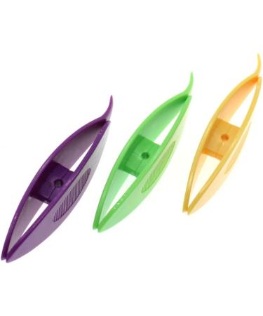 Colorful Plastic Tatting Shuttles Set 3PCS for DIY Hand Lacemaking Craft - Yellow/Purple/Green - Buy Online on GoSupps.com