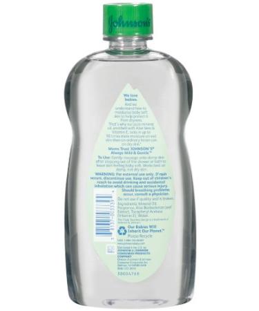 Johnson's Baby Oil with Aloe Vera & Vitamin E - 20 Ounce (Pack of 2) - Buy Online on GoSupps.com