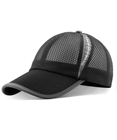 ELLEWIN Unisex Breathable Full Mesh Baseball Cap Quick Dry Running hat Lightweight Cooling Water Sports Hat Grey-m/L