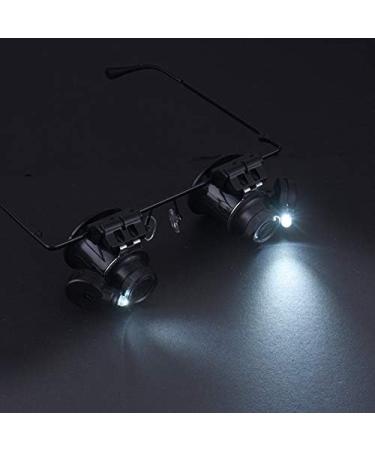 Magnifying Jeweler Glasses 20x Magnifying Eye Magnifier Glasses Loupe Lens Watch Repair LED Light Eyes Wearing Style Made in China - Buy Online on GoSupps.com