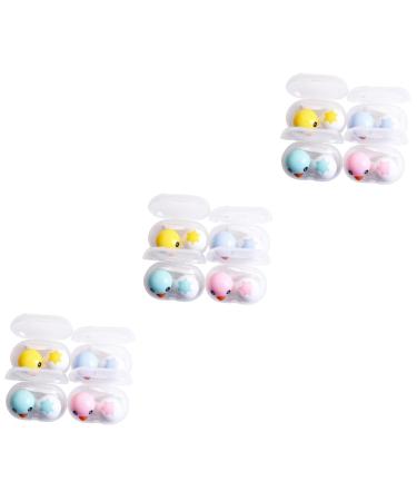 SOLUSTRE 12 PCS contact lens case Contact Lenses case Lens container holder for lens container lens holder duck accompanying box