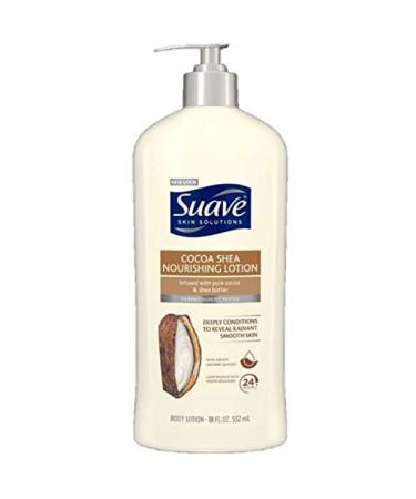 Suave Skin Lotion 18 Ounce Pump Smoothing Cocoa Butter & Shea (532ml) (2 Pack)
