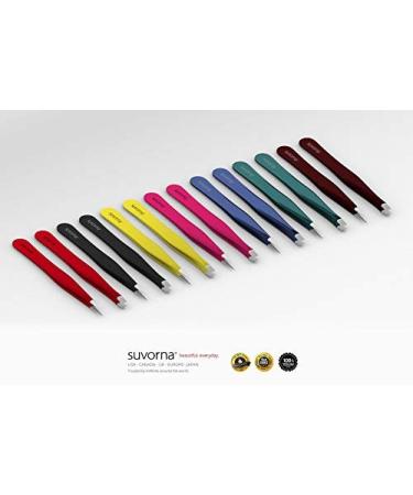 Suvorna 4-Piece Precision Aligned Tweezers Set - Professional Stainless Steel, Ideal for Eyebrow Shaping - Pink - Buy Online on GoSupps.com