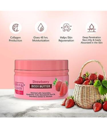 Buy B.RYA N & CAND Y Strawberry Body Butter | pH 5.5 Moisturizer for 72Hrs | Ceramides Strawberry Extract & Shea Butter | Non-Sticky for Women & Men (200gm - Buy Online on GoSupps.com